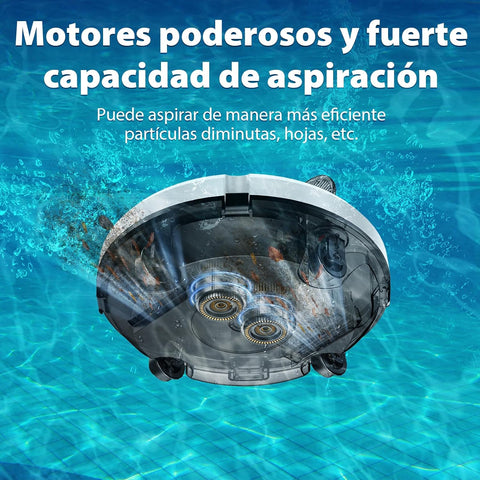 Redkey S100 Robot Limpiafondos Piscina Sin Cable, 130 Minutos de Autonomía, Sube Pendientes de 18°, Motor Doble, Parada Automática, Limpiafondos Piscina Automatico para Piscinas de hasta 100㎡