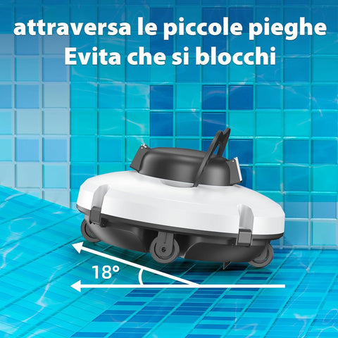 Redkey S100 Robot Piscina, 130 Minuti di Pulizia, Supera 18° di Pendenza, Batteria a Doppia azionamento, Parcheggio Automatico, Robot Piscine Fuori Terra per Piscina da 100 m²