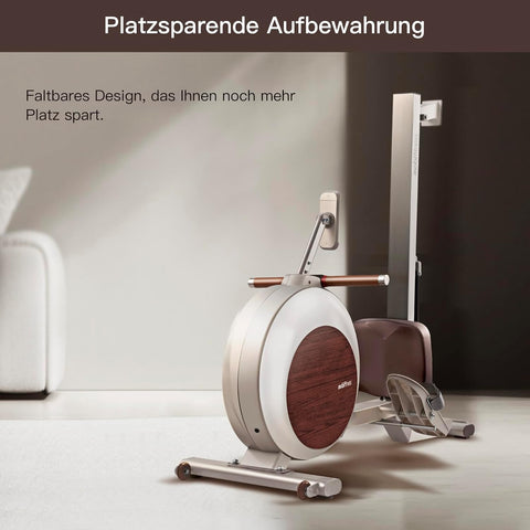 MOBI FITNESS Rudergerät für Zuhause, Magnetisches Rudergeräte mit 40 Stufen Widerstand, Spitzenwiderstand 45kg, Leises Rudergerät, LCD-Datenanzeige, Einfacher Aufbau (Kompatibel mit Apple Watch & APP)