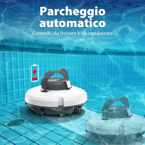 Redkey S100 Robot Piscina, 130 Minuti di Pulizia, Supera 18° di Pendenza, Batteria a Doppia azionamento, Parcheggio Automatico, Robot Piscine Fuori Terra per Piscina da 100 m²