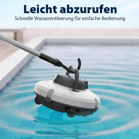 Redkey S100 Poolroboter Akku, Akkulaufzeit 130 Minuten,Max Steigung 18°,Selbstparkend, Automatische Poolreiniger Kabelloser, Poolreinigungsroboter,Geeignet für Flache Pools bis zu 100 m²