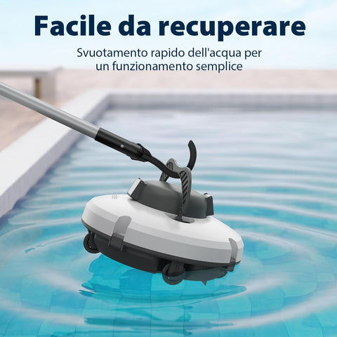 Redkey S100 Robot Piscina, 130 Minuti di Pulizia, Supera 18° di Pendenza, Batteria a Doppia azionamento, Parcheggio Automatico, Robot Piscine Fuori Terra per Piscina da 100 m²