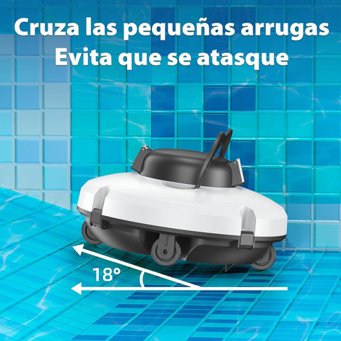 Redkey S100 Robot Limpiafondos Piscina Sin Cable, 130 Minutos de Autonomía, Sube Pendientes de 18°, Motor Doble, Parada Automática, Limpiafondos Piscina Automatico para Piscinas de hasta 100㎡